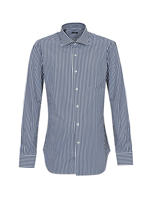 Camicia in cotone a righe blu/bianco BARBA NAPOLI | P01440790001